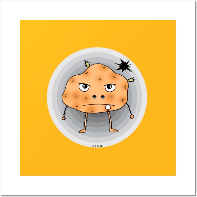 funny angry potato Wall Art by cartoonygifts